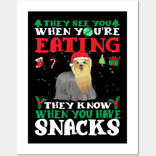 Christmas Dog Eating Snacks Posters and Art